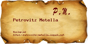 Petrovitz Metella névjegykártya